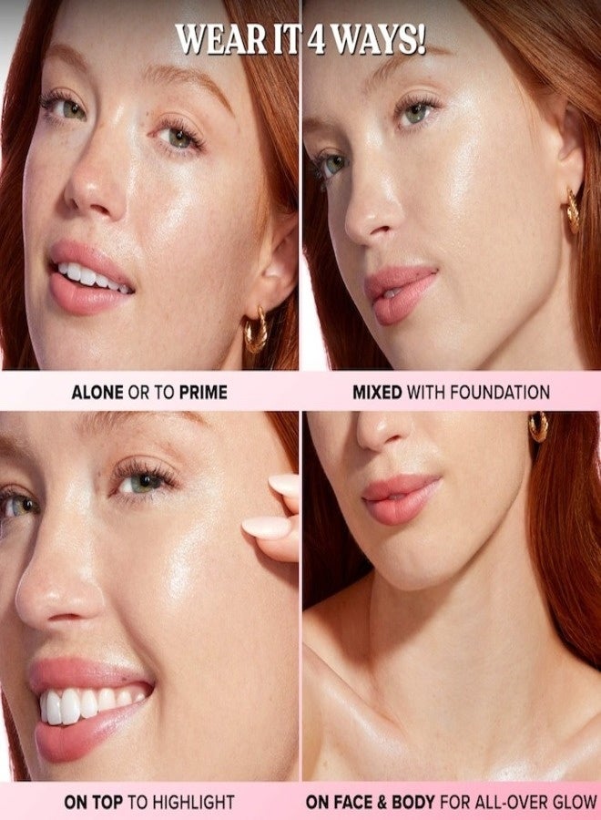 Too FacedCosmetics Too Faced Born This Way Super Glow Multi-Use Highlighting Skin Enhancer – Opalescent (Icy Opal with Soft Pink & Silver Shimmer), Radiant Liquid Glow Booster, 1 oz / 30 mL - Image 3